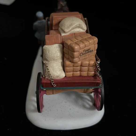 Department 56 Dickens Village Gourmet Chocolate Delivery Wagon - Picture 5 of 8